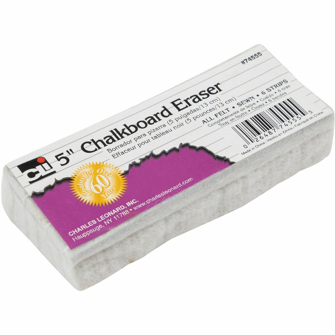 Image of Charles Leonard® 5-Inch Chalkboard Eraser, 5" X 2" X 1"