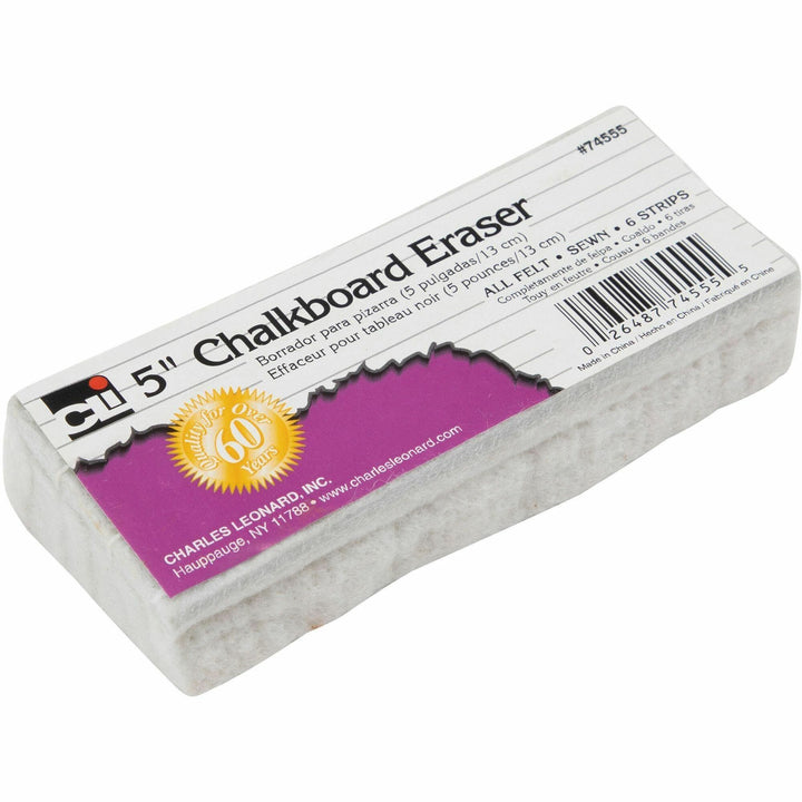 Image of Charles Leonard® 5-Inch Chalkboard Eraser, 5" X 2" X 1"