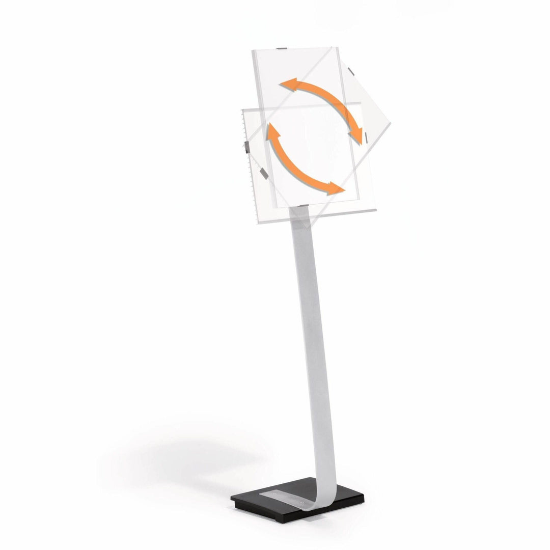 Image of Durable® Info Sign Duo Floor Stand, Tabloid-Size Inserts, 15 X 50, Clear