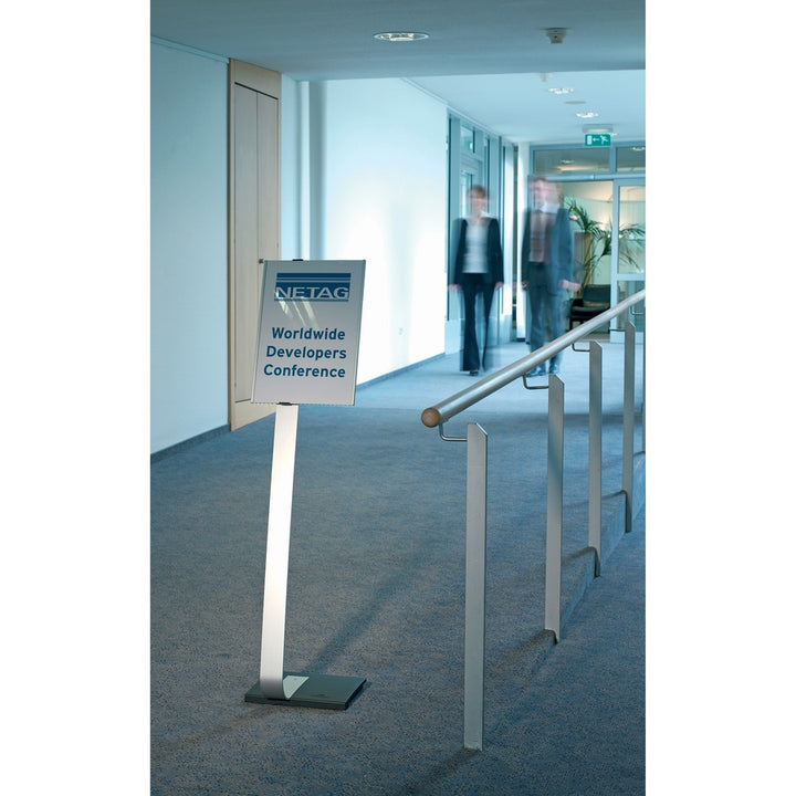 Image of Durable® Info Sign Duo Floor Stand, Tabloid-Size Inserts, 15 X 50, Clear