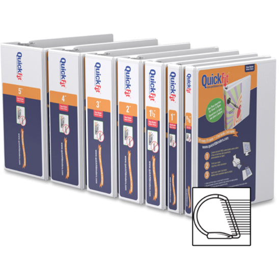 Image of QuickFit 8706-00 View Binder, 3-Ring Binder, Angle D Ring, 4 Inch, White