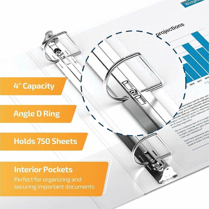 Image of QuickFit 8706-00 View Binder, 3-Ring Binder, Angle D Ring, 4 Inch, White