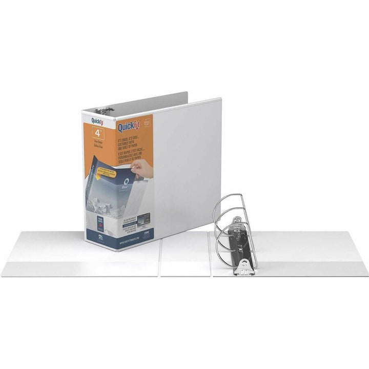 Image of QuickFit 8706-00 View Binder, 3-Ring Binder, Angle D Ring, 4 Inch, White