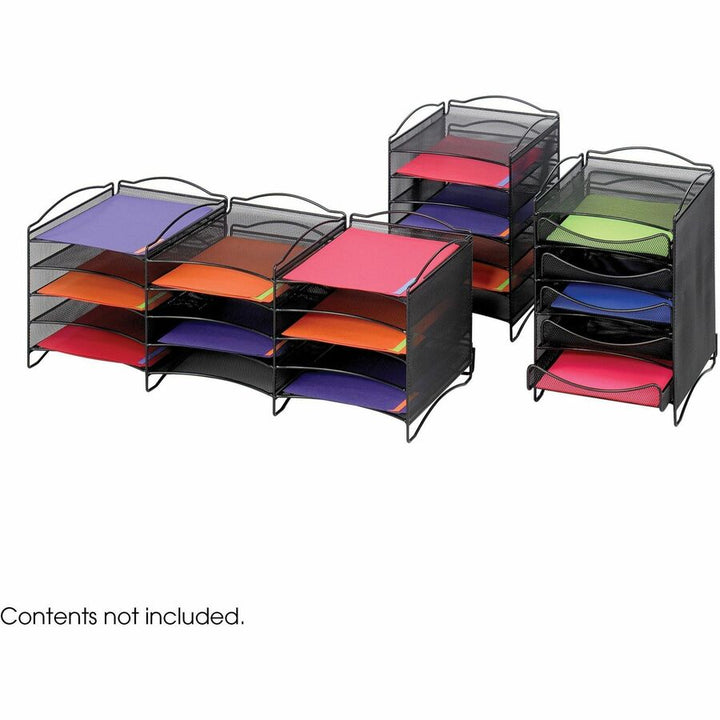 Image of Safco® Onyx Stackable Literature Organizer, Five-Drawer, 10.25 x 12.75 x 15.25, Black