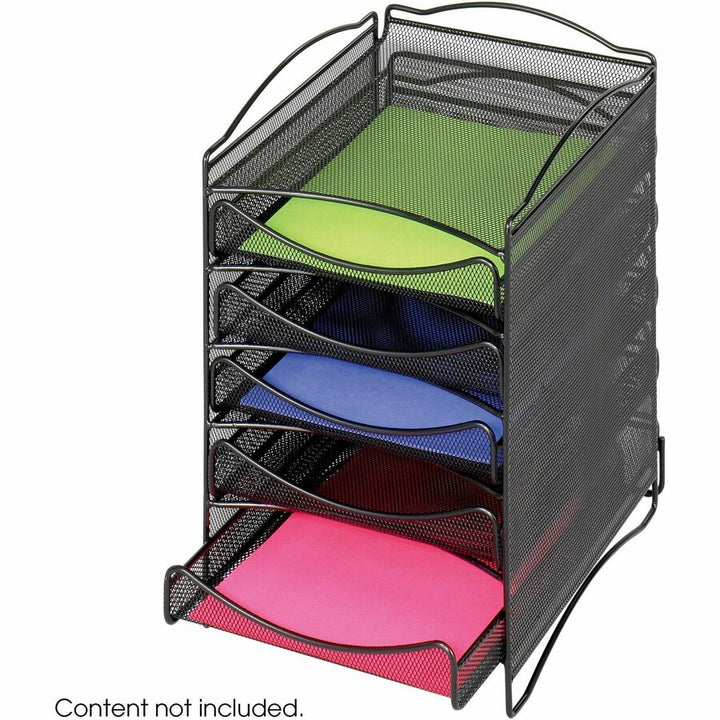 Image of Safco® Onyx Stackable Literature Organizer, Five-Drawer, 10.25 x 12.75 x 15.25, Black