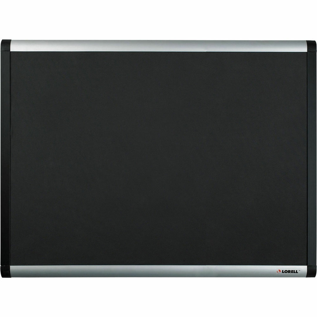 Image of Lorell 75695 Mesh Bulletin Board, 48" Board Height x 72" Board Width, Fabric Surface, Black Anodized Aluminum Frame, 1 Each