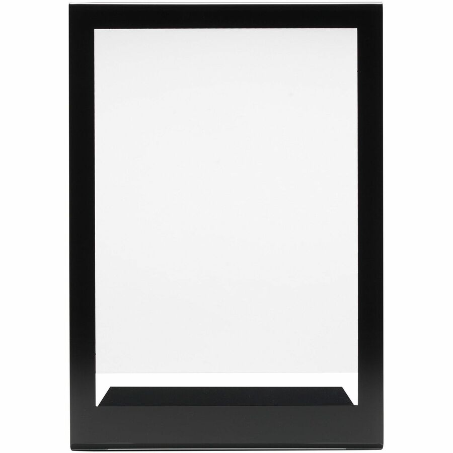 Image of deflecto® Slanted Standup Sign Holder, Insert 8-1/2"x11", Black