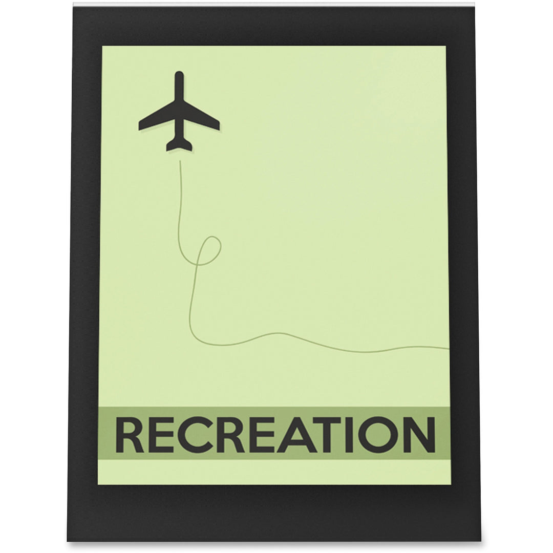 Image of deflecto® Slanted Standup Sign Holder, Insert 8-1/2"x11", Black