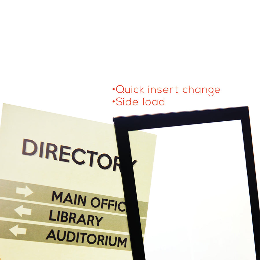 Image of deflecto® Slanted Standup Sign Holder, Insert 8-1/2"x11", Black