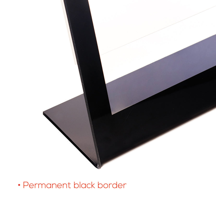 Image of deflecto® Slanted Standup Sign Holder, Insert 8-1/2"x11", Black