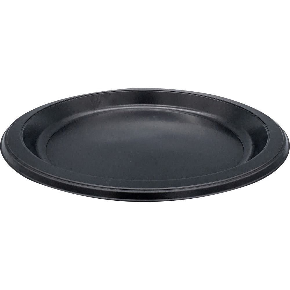 Image of Genuine Joe Round Plates, 9", Plastic,125/PK, Black