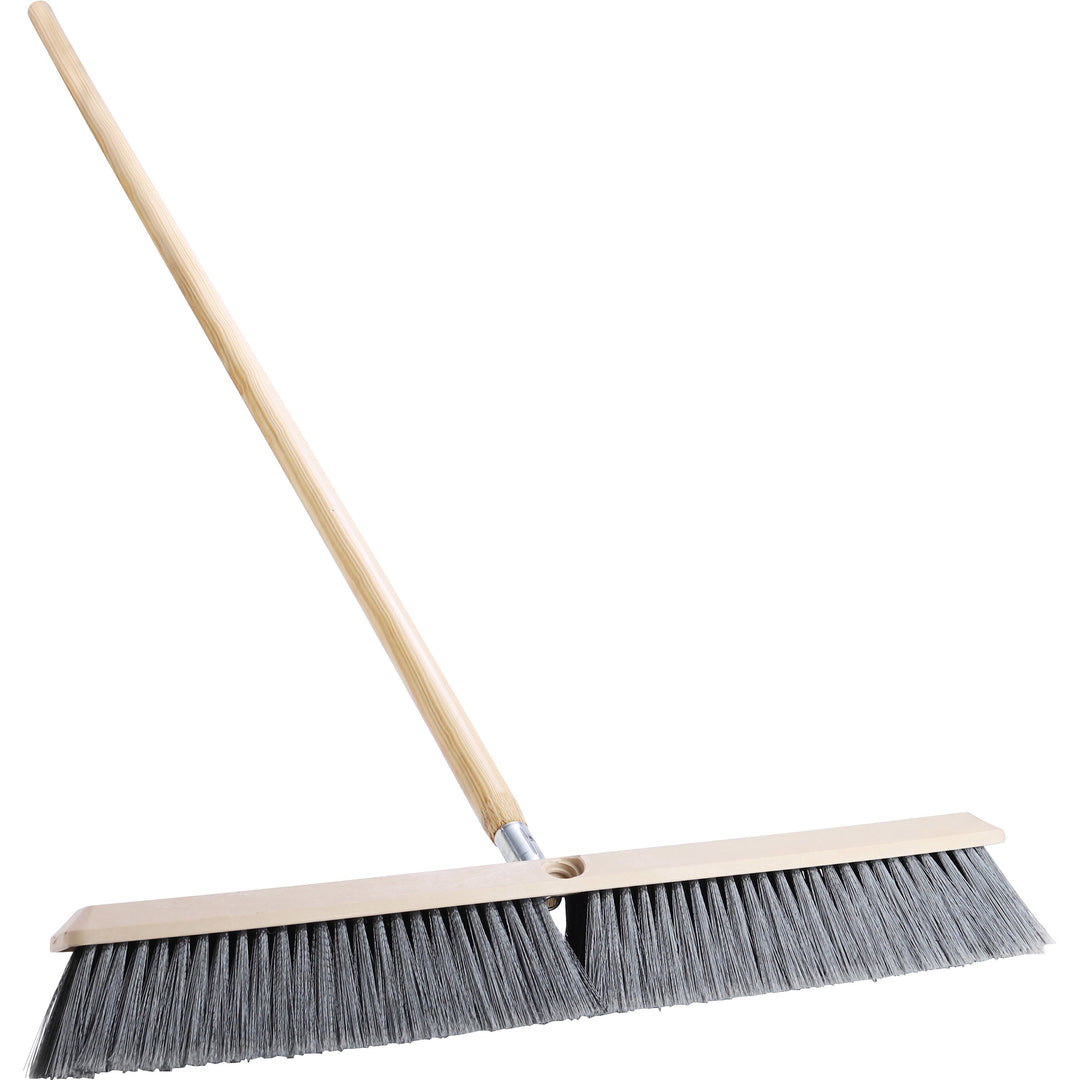 Image of Genuine Joe Floor Sweep w/ Handle, 24"W,Heavy-Duty, 1-1/8"x60"handle