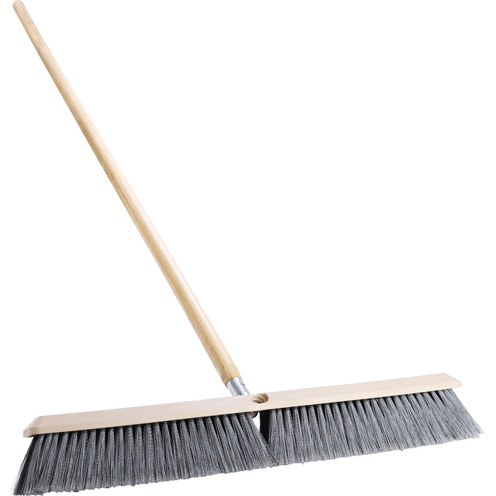 Image of Genuine Joe Floor Sweep w/ Handle, 24"W,Heavy-Duty, 1-1/8"x60"handle