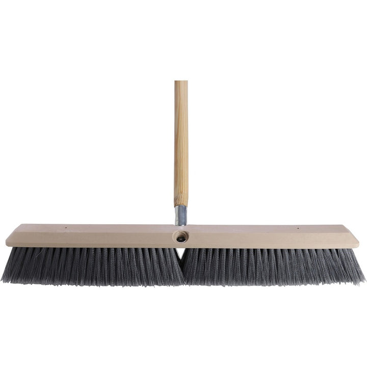 Image of Genuine Joe Floor Sweep w/ Handle, 24"W,Heavy-Duty, 1-1/8"x60"handle