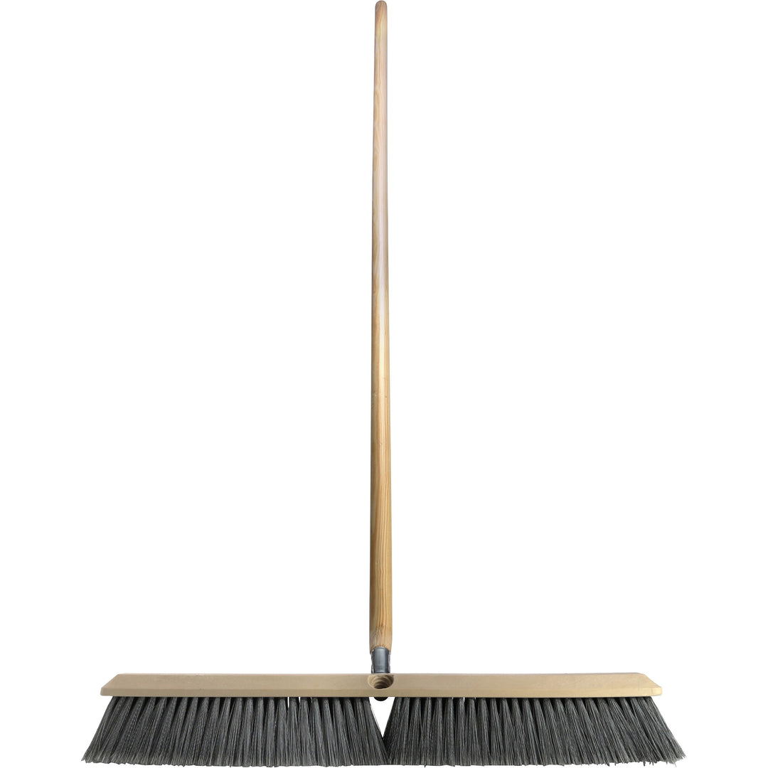 Image of Genuine Joe Floor Sweep w/ Handle, 24"W,Heavy-Duty, 1-1/8"x60"handle