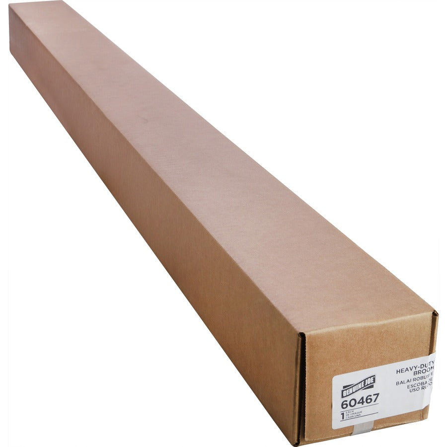 Image of Genuine Joe Floor Sweep w/ Handle, 24"W,Heavy-Duty, 1-1/8"x60"handle