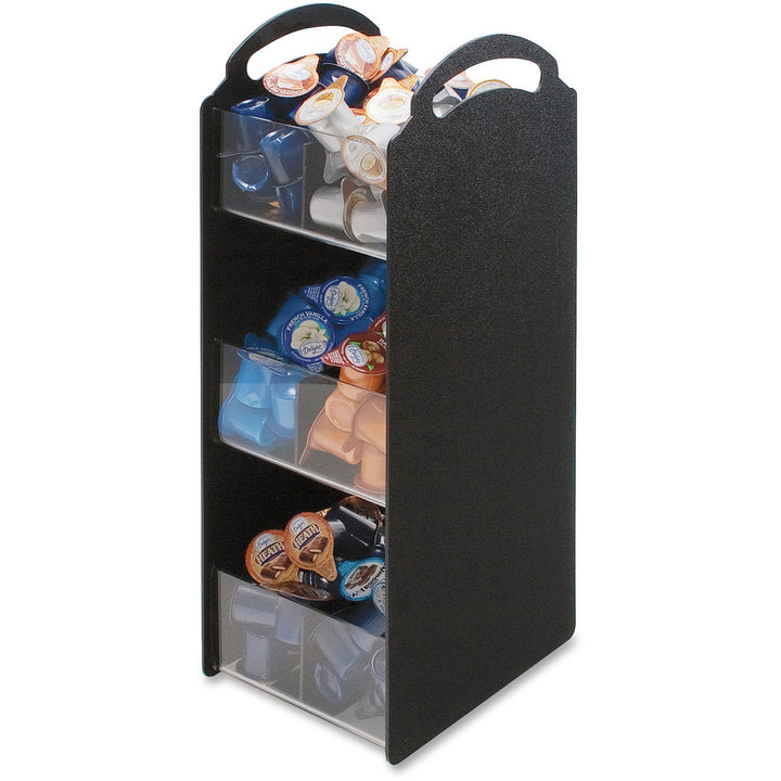 Image of Vertiflex® Commercial Grade Compact Condiment Organizer, 6 Compartments, 6.13 x 8 x 18, Black