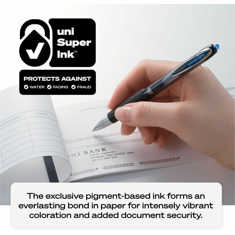 Image of uniball® Gel Pens, Retractable, Refillable, 0.7mm, 2/PK, BK
