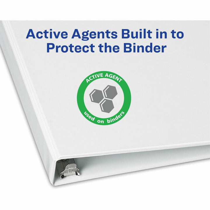 Image of Avery® Touchguard Protection Heavy-Duty View Binders With Slant Rings, 3 Rings, 2" Capacity, 11 X 8.5, White