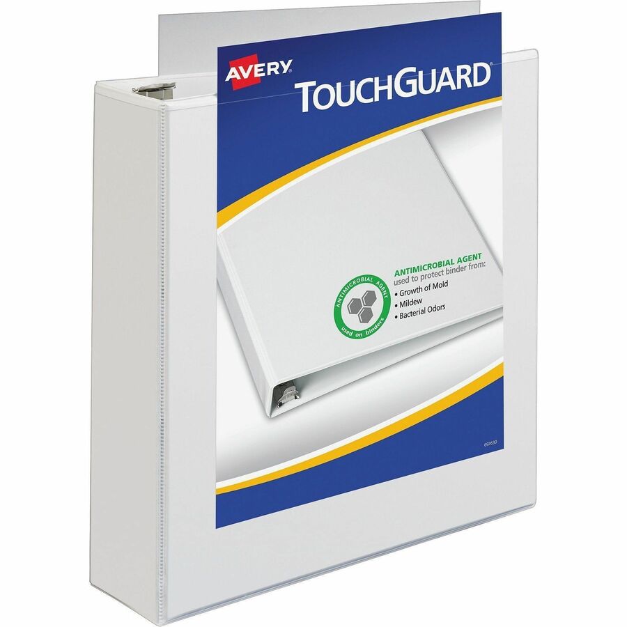 Image of Avery® Touchguard Protection Heavy-Duty View Binders With Slant Rings, 3 Rings, 2" Capacity, 11 X 8.5, White