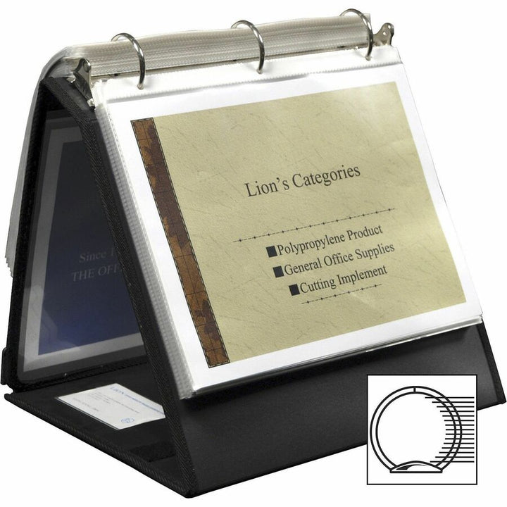 Image of Lion Ring Binder Easel, 1-1/2" Cap, Horizontal, 11"x8-1/2", Black