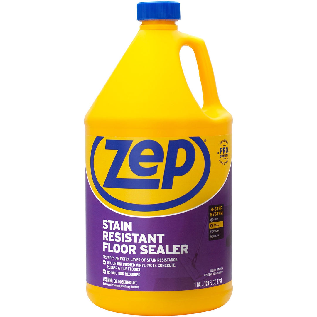 Image of Zep ZUFSLR128 Stain-Resistant Floor Sealer, For Floor, 128 fl oz (4 quart), Stain Resistant, Blue, 1 Each