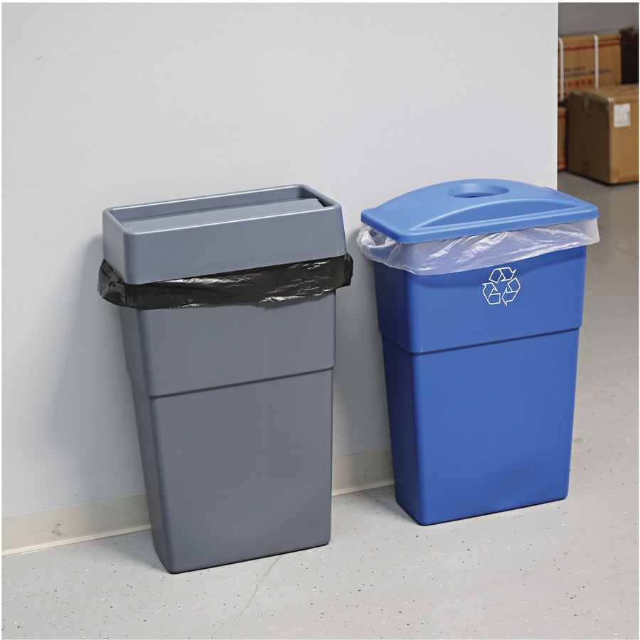 Image of Genuine Joe Waste Container, Space-Saving, 23 Gallon, 20"x11"x30", Gray