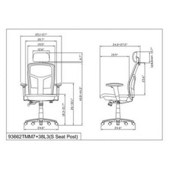 Image of Lorell High Back Chair, Mesh, 28-1/2"x28-1/2"x51", Black