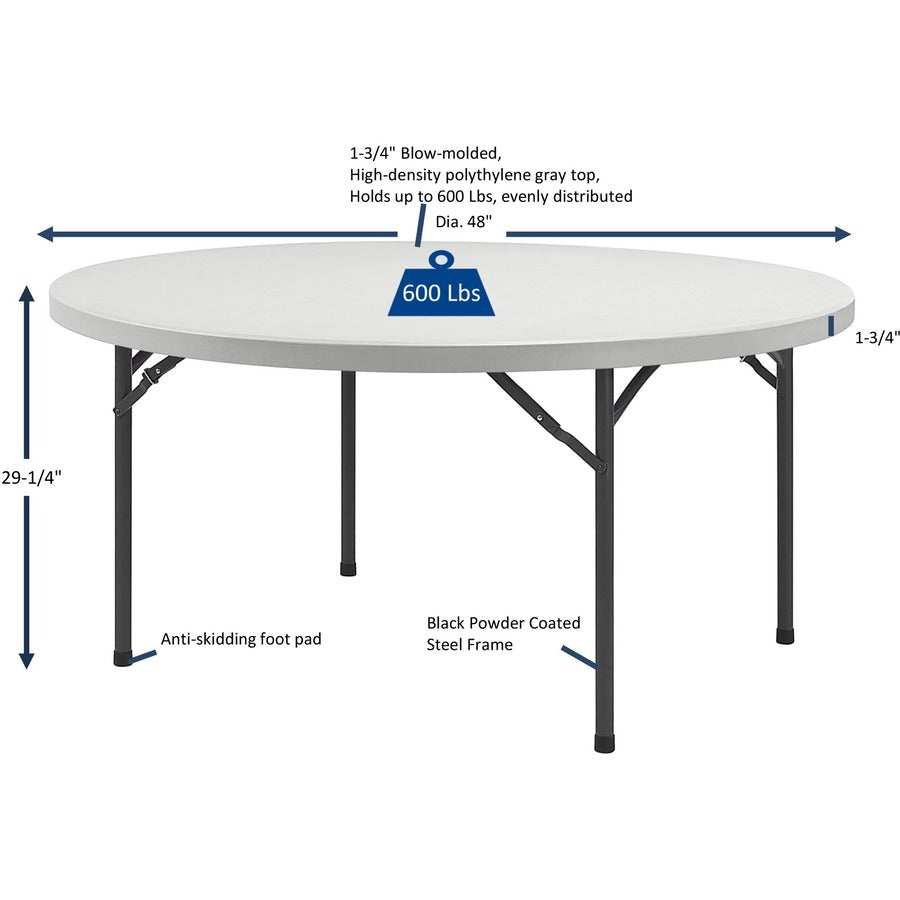 Image of Lorell Banquet Table, Round, 600 lb Capacity, 48"x48"x29-1/4", PM