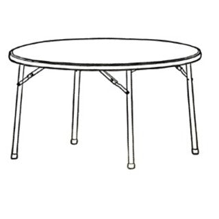 Image of Lorell Banquet Table, Round, 600 lb Capacity, 48"x48"x29-1/4", PM