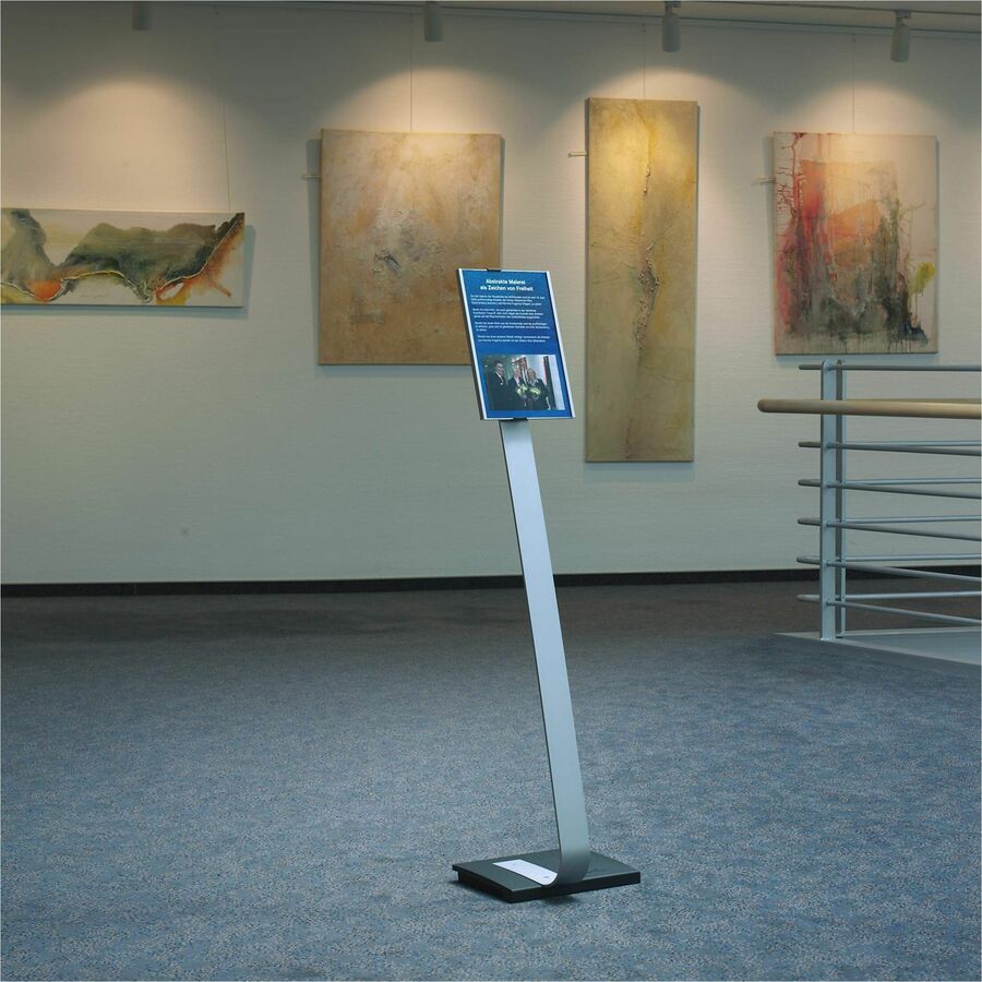 Image of Durable® Info Sign Duo Floor Stand, Letter-Size Inserts, 15 x 46.5, Clear
