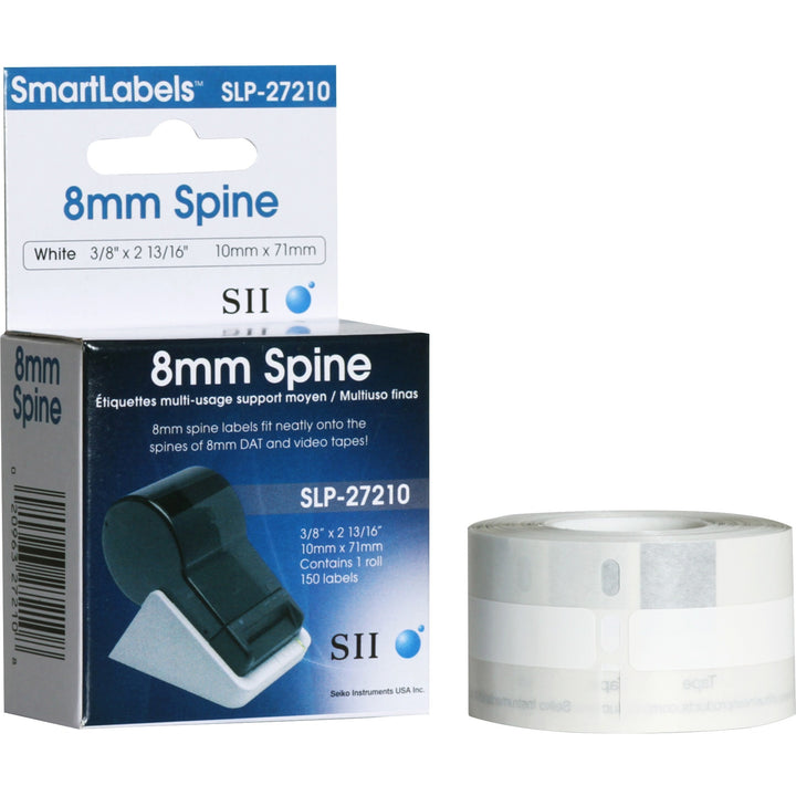 Image of Seiko SLP-27210 Audio Cassette Label, 2 13/16" W x 3/8" Length, Rectangle, Inkjet, White, 150 / Roll, 1 Each