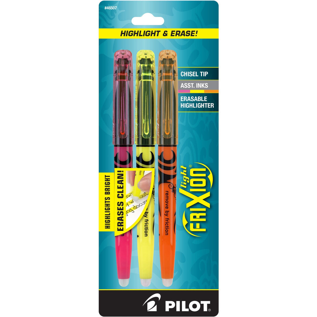 Image of FriXion FriXion Ball Clicker 46507 Highlighters, Erasable, Assorted Ink, Multipurpose, 3 / Set