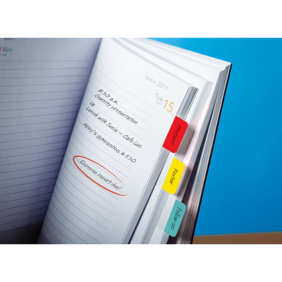 Image of 3M Post-it Tabs, 1"x1-1/2", 36 Tabs/PK, Assorted