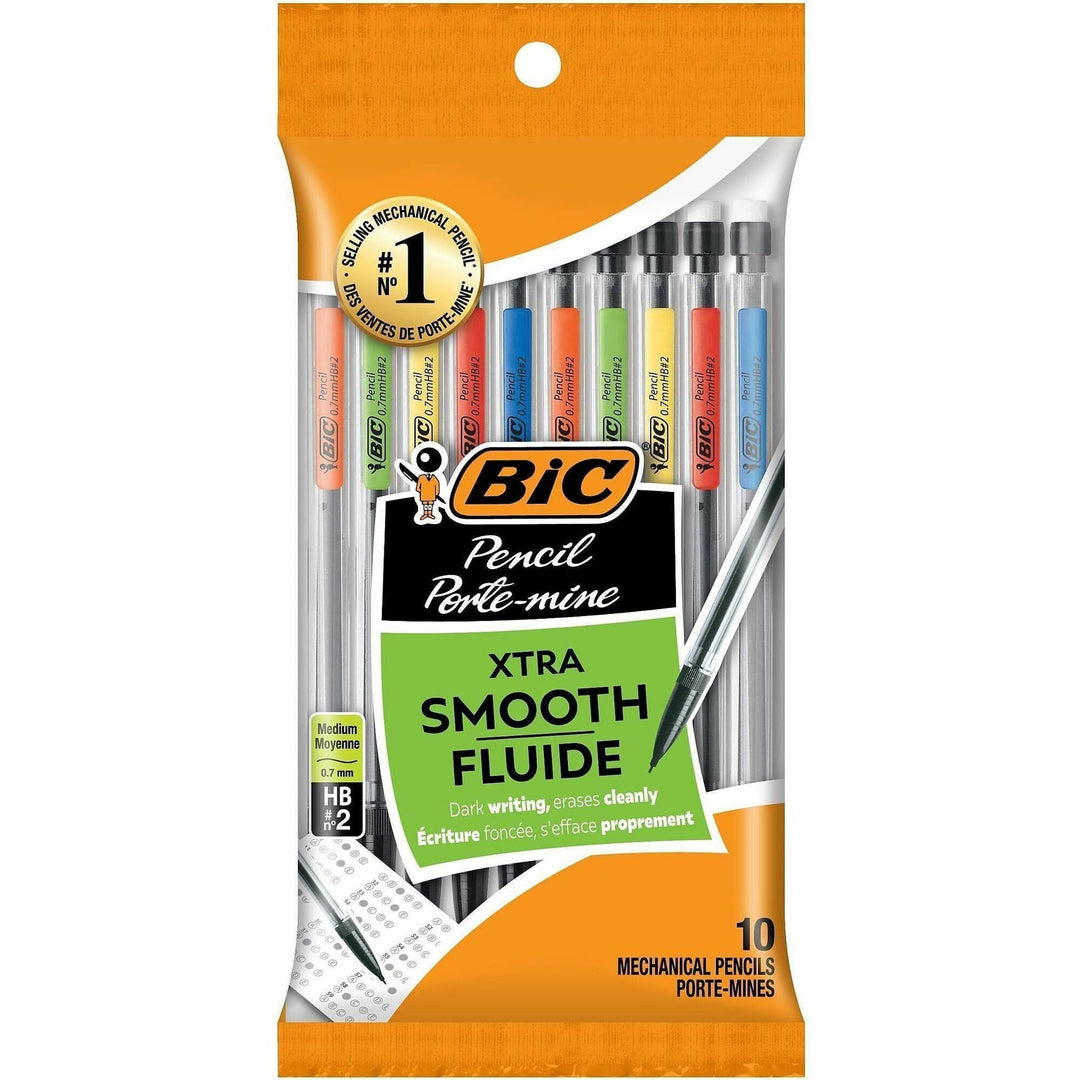 Image of BIC® Mechanical Pencils, .7mm w/ 3 Leads, 10/PK, Assorted