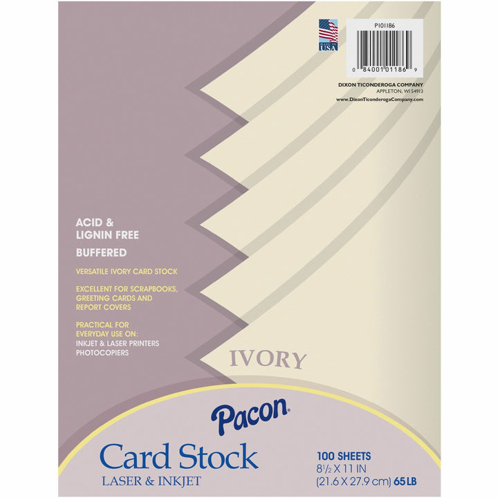 Image of Pacon® Array Card Stock, 65 lb Cover Weight, 8.5 x 11, Ivory, 100/Pack