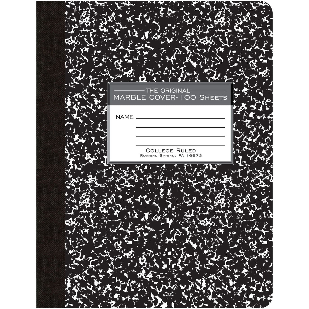 Image of Roaring Spring® Composition Book,College Ruled,100 Sh,9-3/4"x7-1/2",BK Cvr