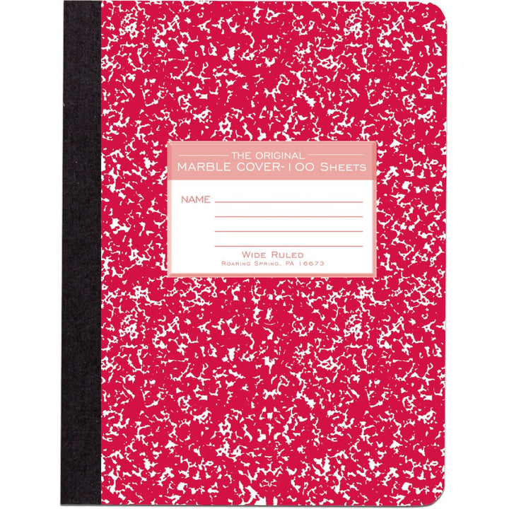 Image of Roaring Spring® Composition Book,Wide-Rld,100-Sht,7-1/2"x9-3/4",AST Marble