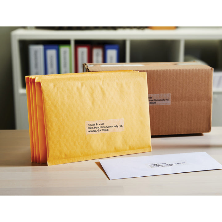 Image of Dymo 30254 Clear Address Labels, 1 1/8" W x 3 1/2" Length, Rectangle, Direct Thermal, Clear, 130 / Roll, 130 / Roll