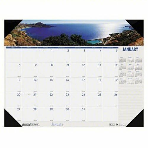 Image of House Of Doolittle Earthscapes Recycled Monthly Desk Pad Calendar, Coastlines Photos, 18.5 x 13, Black Binding/Corners,12-Month (Jan-Dec): 2025