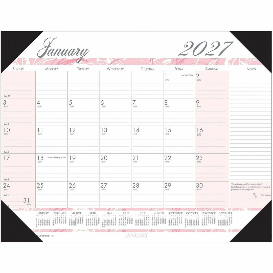 Image of House of Doolittle 1466 Breast Cancer Awareness Compact Desk Pad