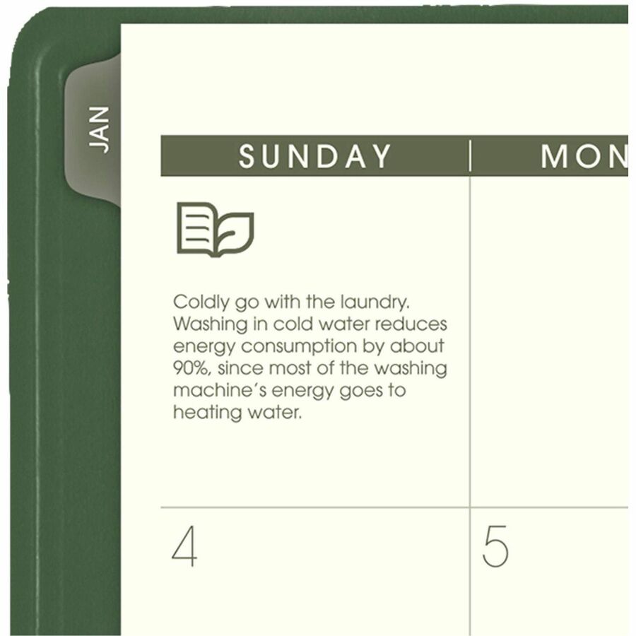 Image of AT-A-GLANCE® Recycled Weekly Vertical-Column Format Appointment Book, 11 x 8.25, Green Cover, 12-Month (Jan to Dec): 2025