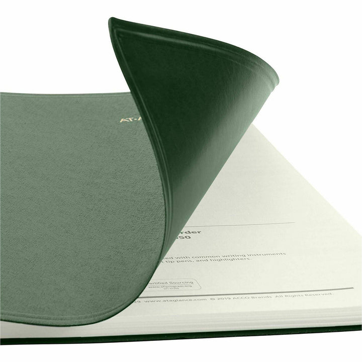 Image of AT-A-GLANCE® Recycled Weekly Vertical-Column Format Appointment Book, 11 x 8.25, Green Cover, 12-Month (Jan to Dec): 2025