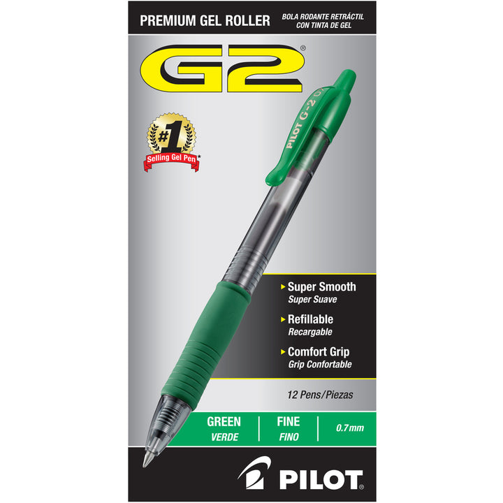 Image of Pilot® Gel Pen,Retractable/Refillable,Fine Point,Green