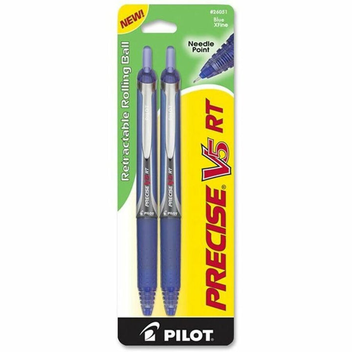 Image of Pilot® Rollerball Pen,Retract.,Extra Fine Pt.,2/PK,Blue Barrel/Ink
