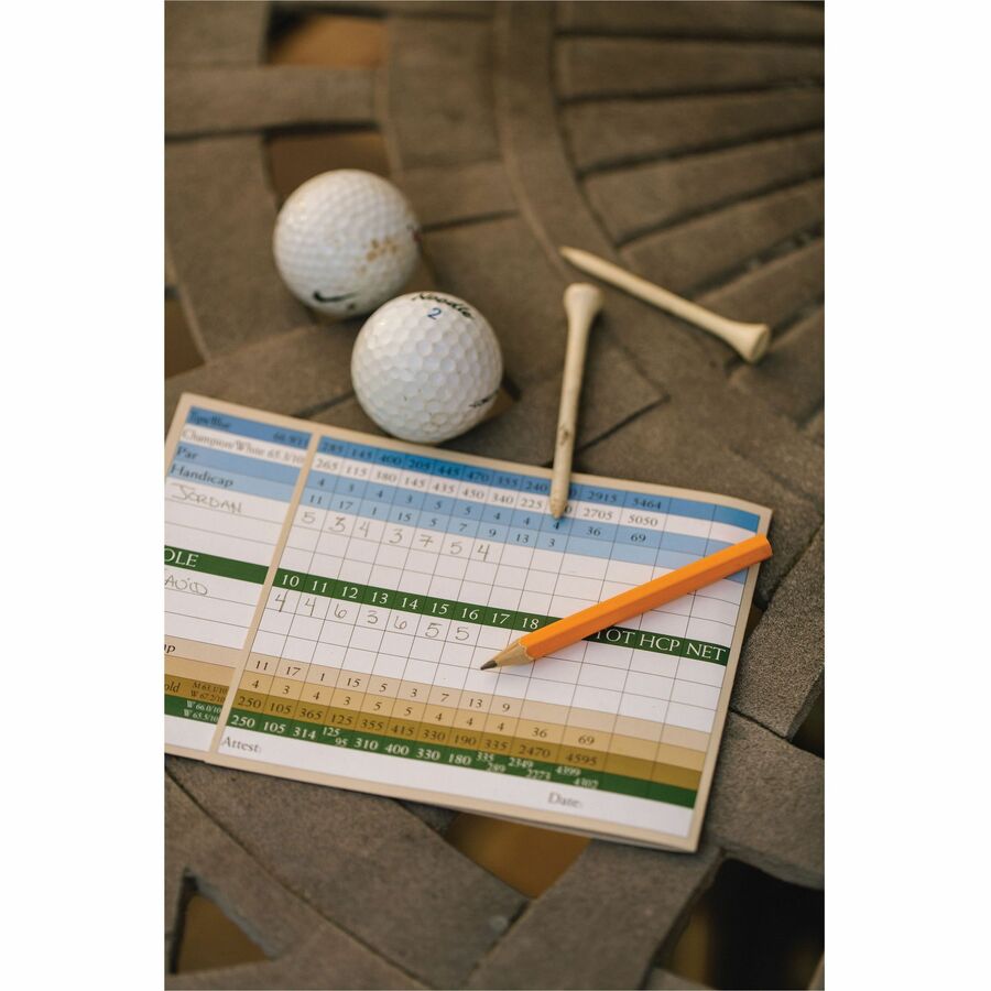 Image of Dixon 14998 Pre-sharpened Wood Golf Pencils, #2, Yellow Wood Barrel, 1 Box