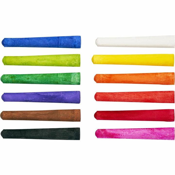 Image of Dixon® Paper Chalk, 3-3/16"x7/16", Nontoxic, 12/BX, Assorted