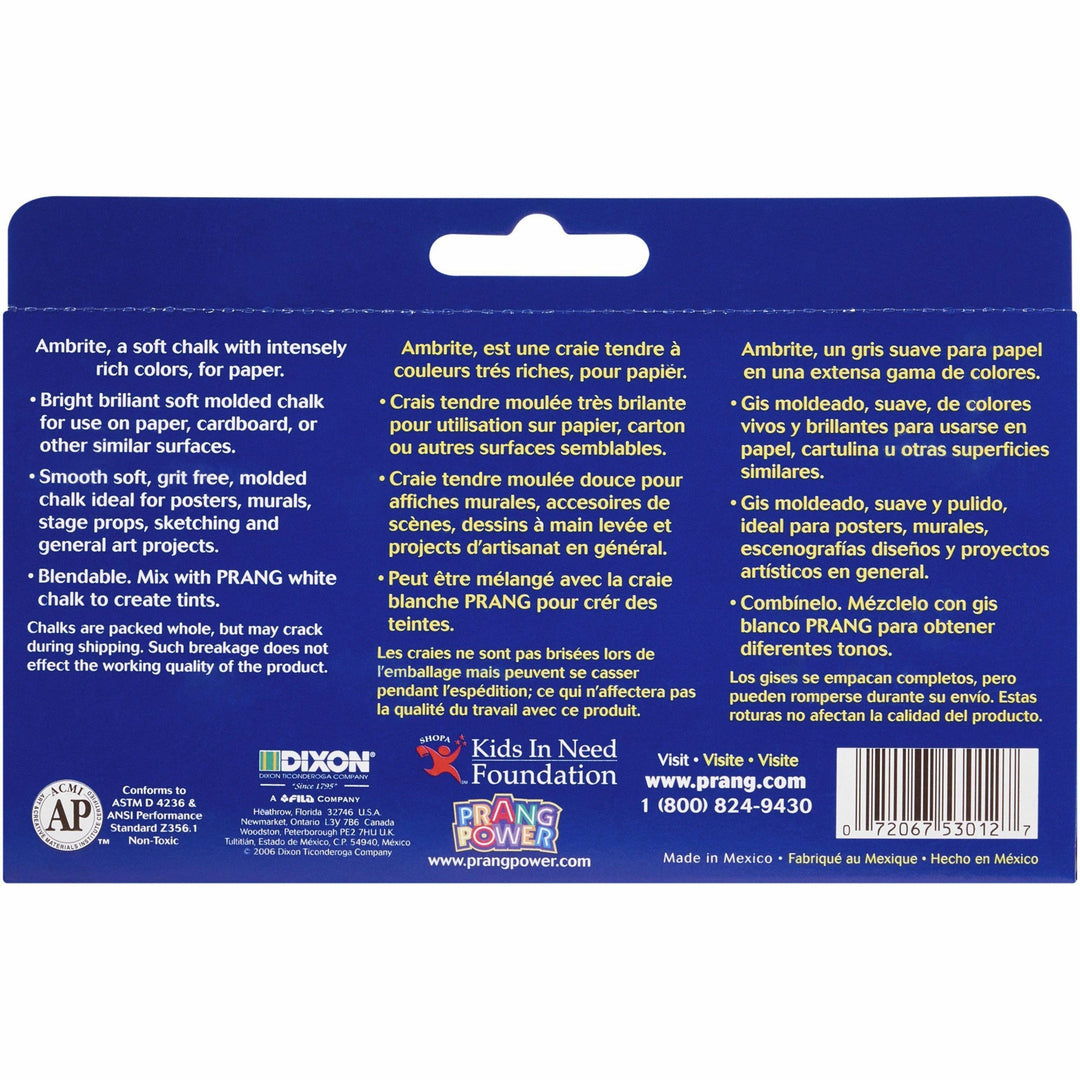 Image of Dixon® Paper Chalk, 3-3/16"x7/16", Nontoxic, 12/BX, Assorted