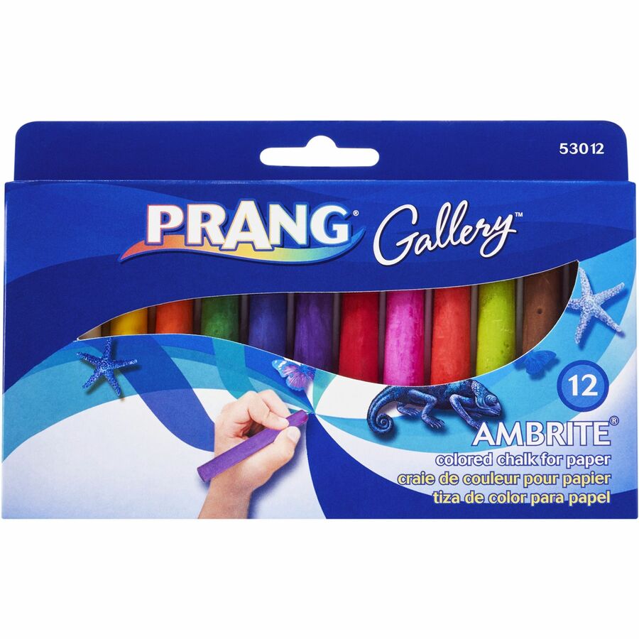 Image of Dixon® Paper Chalk, 3-3/16"x7/16", Nontoxic, 12/BX, Assorted