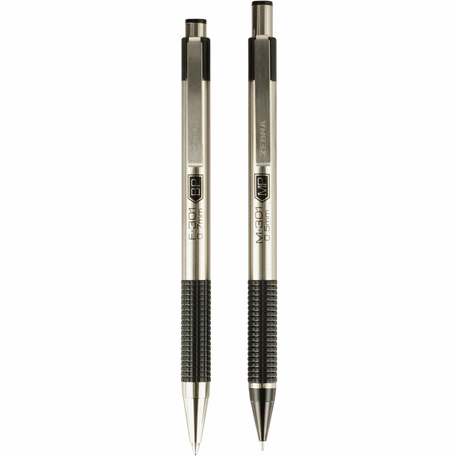 Image of Zebra M/F301 STEEL 3 Series M/F 301 Mechanical Pencil & Ballpoint Pen Set